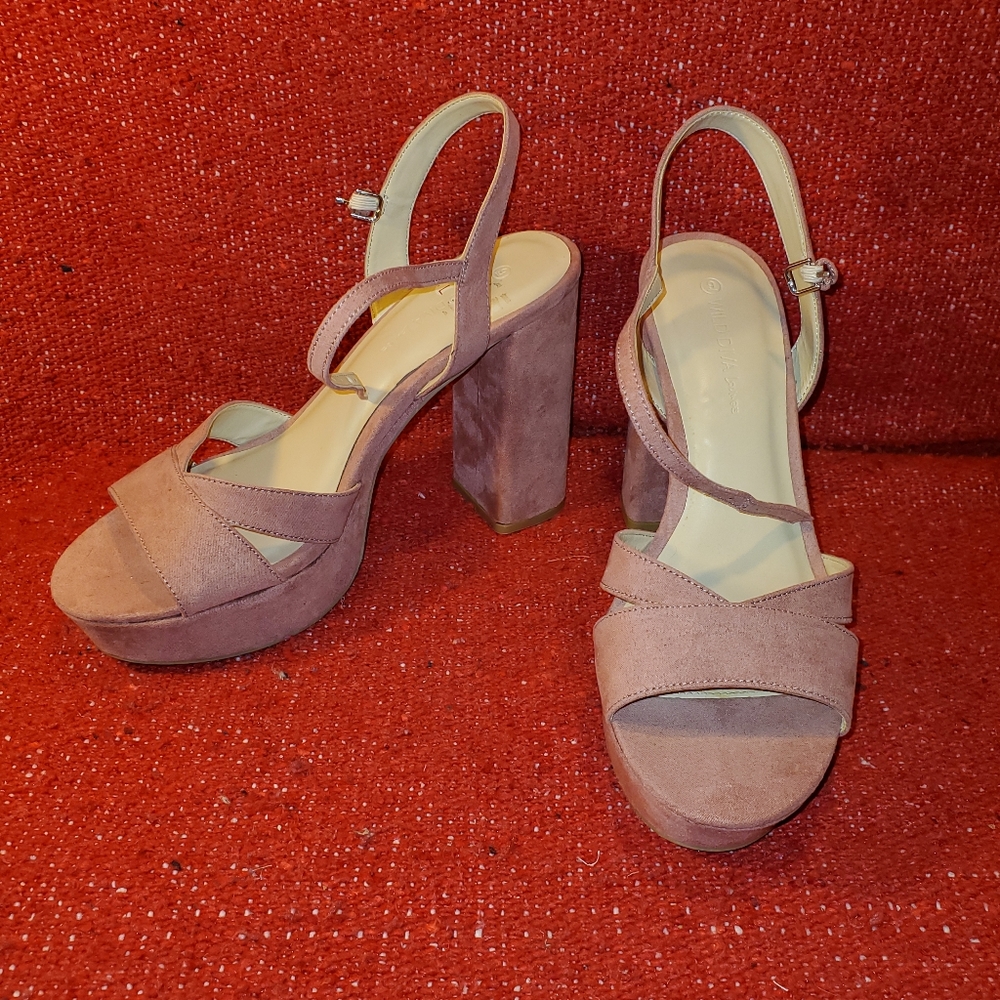 Wild Diva mauve Heeled Platform sandals